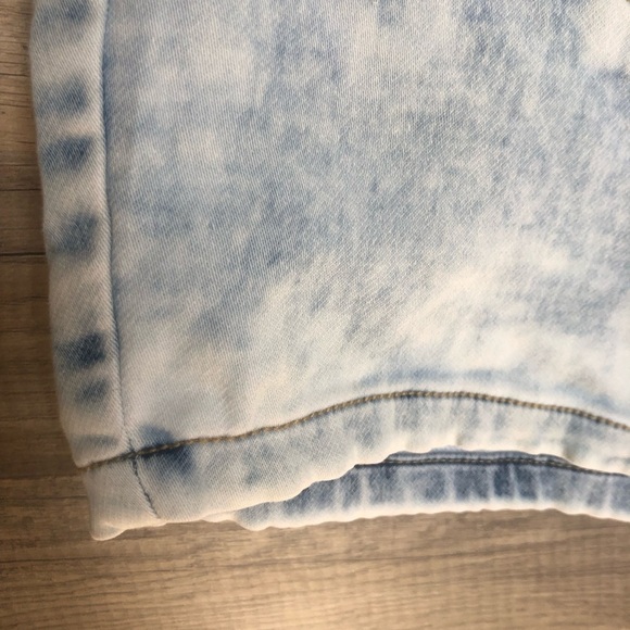 Denim Blue 80s Inspired Acid Wash Men Jean Shorts Size 34 - Picture 5 of 9